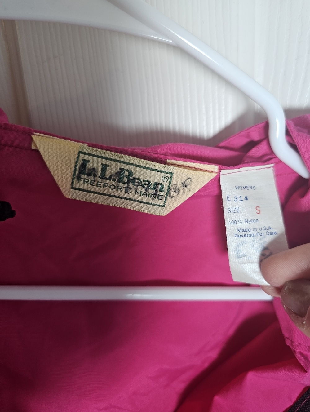 Vintage VTG LL Bean Pink Anorak Jacket Pullover Half Zip Size S Stow Away Pocket - Picture 3 of 6